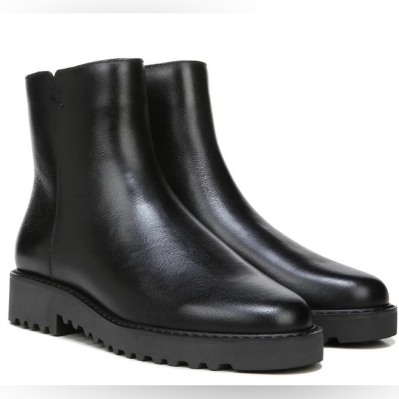 Franco Sarto Black Cassie Leather Ankle Booties New Without Box Size 5